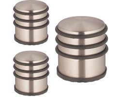 3x deurstopper rvs - hoge deurstop binnen - zonder boren - 7,5 x 7 cm - brons