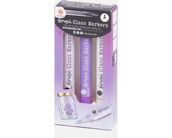 3x Glas Markers op waterbasis | Markers | Tekenen op glazen/spiegels/porselein/metaal | Glas markers | Paars.
