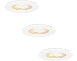 3x HOFTRONIC Nola - LED inbouwspot badkamer en buiten - Wit - Dimbaar - Spotjes verlichting - Badkamerverlichting - IP65 Waterdicht - Rond Ø 53mm - 2700K Extra warm wit (sfeervol) - 5 Watt - 400 Lumen - Plafondspots