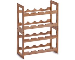 3x Houten wijnflessen rek/wijnrek stapelbaar voor 8 flessen 47 cm - Zeller - Keukenbenodigdheden - Woonaccessoires/decoratie - Wijnflesrekken/wijnflessenrekken/wijnrekken - Rek/houder voor wijnflessen