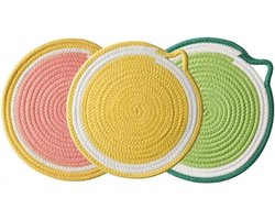 3x Katoenen Panonderzetters - Pan Placemet