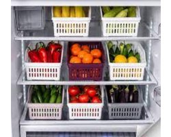 3X - Koelkast Organizer - Kast Organizer GROOT - Koelkast bakje - Opbergbakje - Breed model - Wit