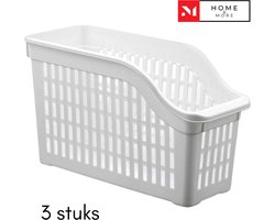 3X Koelkast Organizer Smal model - Kast Organizer - Koelkast bakje - Opbergbakje - Wit
