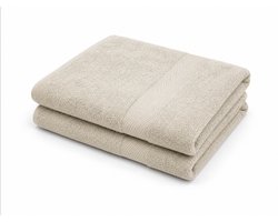 3x Luxe Badlakens 70x140 cm beige – 500 gsm- Zacht & Sneldrogend – Set van 3 Handdoeken