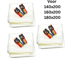 3x Multifunctioneel XXL Vacuüm Opbergzak - Vacuümzak voor EXTRA dikke Matrassen - Dekbedden - Matras - Kleding - Large - Groot - eenvoudige opslag, verhuisverpakking 140x200, 160x200, 180x200