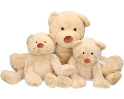 3x Pluche mama en kind Boogy knuffelberen 35 en 24 cm knuffels speelgoed set - Happy Horse -  Beren bosdieren knuffels - Teddybeer speelgoed voor kinderen - Baby geboorte kraamcadeaus