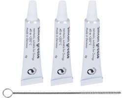 3x Siliconenvet - smeermiddel zetgroep - geschikt voor oa. espresso apparaat - koffiezetapparaat Saeco, Philips, Bosch, Siemens, Miele - 3x tube a 6 gram - Vergelijkbaar met origineel HD5061 - 421946017941 - Inclusief cilinderborstelbel