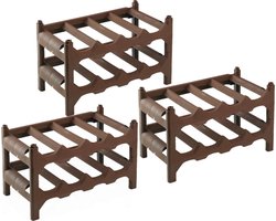 3x stuks kunststof wijnfles rekken / flessenrekken 41 x 24 x 24 cm voor 8 flessen - Wijnrekken