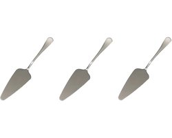 3x Taartschep met Kartelrand RVS – Taartsnijder en Pizzaschep in Één – Taartserver voor Taart, Cake, Quiche en Pizza – Vaatwasserbestendig – Grijs