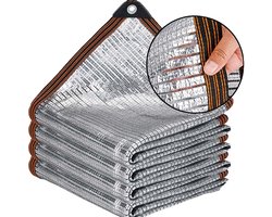 3xReflecterend Aluminium Schaduwnet - 2x3m - 99% Schaduwgraad - Extreem Hittewerend - Met Zeilringen - Voor Auto, Hond & Camping - Zilver