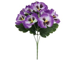 4 Bossen Kunstzijden Viooltjes - UV-bestendige Namaakbloemen voor Buitengebruik - Decoratieve Bloemen voor Plantenbak, Voordeur, Veranda, Tuin, Terras en Vensterbank - Onderhoudsvrije Woondecoratie - Realistische Zijden Bloemen voor Buiten