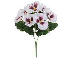 4 Bossen Kunstzijden Viooltjes - UV-bestendige Namaakbloemen voor Buitengebruik - Decoratieve Bloemen voor Plantenbak, Voordeur, Veranda, Tuin, Terras en Vensterbank - Onderhoudsvrije Woondecoratie - Realistische Zijden Bloemen voor Buiten