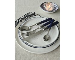 4-delig, Bestekset, voor 1 persoon, Blauw (mat), voor het diner, EME Napoleon