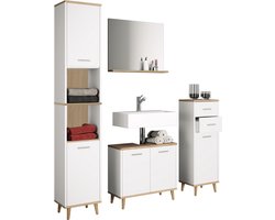 4-delig compleet badkamermeubel badmeubel badmeubel hoge unit set Landos