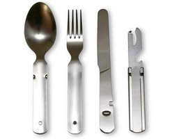 4-delig Klassiek Bestekset | RVS Roestvrij Staal | Geschikt voor camping en outdoor | Duurzaam en weerbestendig | Compact en draagbaar | Gemakkelijk te reinigen | Compleet voor maaltijden | Stevig en praktisch | Geschikt voor reizen en picknicken