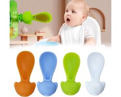 4-delig Siliconen Babyvoedingsset - Zachte Mondstuk voor Fruitpureezakjes - Lekvrij Ontwerp - Geschikt voor Baby's 3+ Maanden - Eenvoudig Schoon te Maken