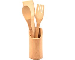 4-delige bamboe spatel set - Bamboe houten keukengerei