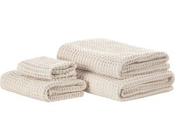 4-delige handdoekset AREORA Katoen Beige