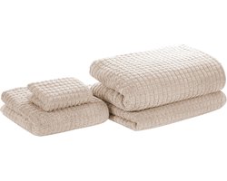 4-delige handdoekset ATAI Katoen Beige
