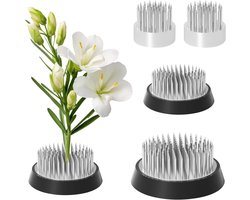 4-delige Ikebana Kenzan-set – Ronde bloemenhouders – Roestvrijstalen pinnen voor bloemschikken – Geschikt voor tuinen, bloemenwinkels, theesalons en woonkamers (23/34/46 mm)