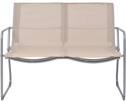 4-delige Loungeset | Tuinset | Tuinmeubelset | Zitset stof en staal crèmekleurig