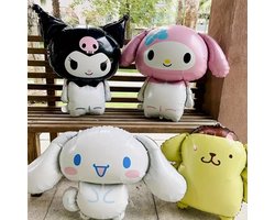 4 Delige - Luxe 3D - Ballonnen - Aluminiumfolie - Verjaadag - feest - party - kuromi - cinnamoroll - My melody