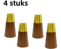 4-delige massief houten bankpoten - steunpoot accessoires hout - geschikt voor tv-kast kast salontafelpoten - bruin