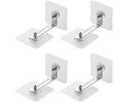 4-delige meubel-antikantelset - 7*7cm - Meubel-antikantelbeschermingsset - Maximale wandafstand 5,2cm - Geschikt voor wandmontage van kasten, planken en lades - Hoog draagvermogen - Zilver