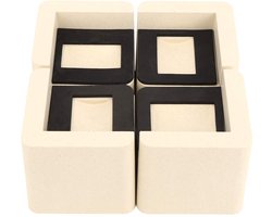 4-delige meubelverhoger, vierkante PP tafelbankverhoger, bedliften, boomers stoel, bureauverhogers, kast, tafelpoten, vloerbeschermer voor thuiskantoor, slaapzaal, 10,5 x 10,5 x 10 cm, houtkleur
