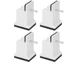 4-delige meubelverhogers voor bedbank - verstelbaar - rubberen - zwaar meubilair - wit