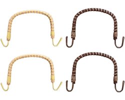 4-delige Natuurlijke Rotan Handvatten voor Theepot en Ketel in Vintage Stijl