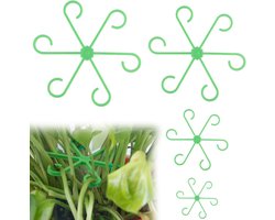 4-delige plantenstengelhouders - Klimplantenstengelhouders - Plantenhouders voor binnen - Herbruikbare accessoires voor kamerplanten (groen)