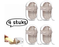 4-delige reiszeepdoos - Draagbare, afgesloten zeepdoos met deksel en afdruipdeksel - Zeepopslagdoos voor zakenreizen - Transparant