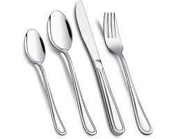 4-delige roestvrijstalen bestekset voor 4 personen - Vaatwasmachinebestendig en gemakkelijk schoon te maken