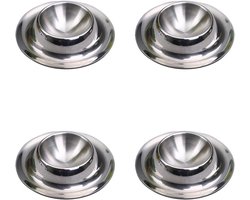4-delige Ronde Rvs Eierschaal Set - Stapelbaar - Geschikt voor Thuis en Keuken - Vaatwasserbestendig