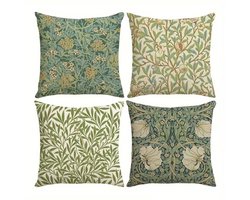 4-delige set kussenhoezen in pastorale stijl, 45 x 45 cm, decoratieve hoezen voor thuisgebruik – Stijl 2