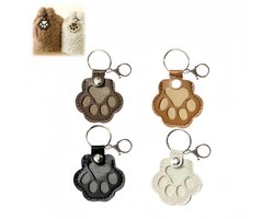 4-delige set - Sleutelhangers - Sleutelhangerset voor huisdieren - Opbergtas voor dierenharen - Bedeltje voor katten- en hondenhaar - Voor het opbergen van honden- of andere dierenharen - Pootvormig - 6*9,2 cm - Donkerbruin/Lichtbruin/Zwart/Wit