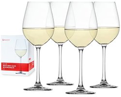 4-delige set witte wijnglazen van kristalglas – 465 ml