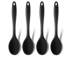 4-delige Siliconen Keukenscheppen Set – Voedselveilig, Hittebestendig (-40°C tot 220°C), Ergonomisch Handvat met Ophangring, Kleurrijk & Vaatwasserbestendig