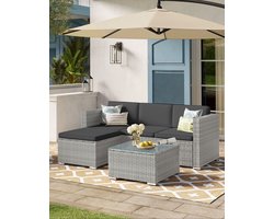 4-delige tuinmeubelset - tuinset - rotan bank - patiolounge - PE-polyethyleen materiaal - VFT-kussens - 173 cm x 60 cm x 66 cm