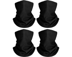 4-delige Winter Fleece Nekwarmer voor Kinderen - Winddicht en Comfortabel in Zwart