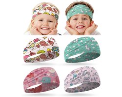 4-delige zachte elastische hoofdbanden voor meisjes en jongens, decoratieve zweetabsorberende kinderaccessoires voor dagelijks gebruik