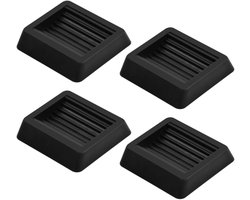 4-delige zwarte rubberen meubelonderzetter - 8*8 cm - Wielblokken - Antislip rolstoppers - Draaibare cups - Meubelpootbeschermers - Bankkussens - Matrassen - Vloerbeschermers