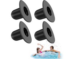 4-delige zwembadplug - zwembadplug - zwembadplug - filterpomp zeefgatplug - rubberen afvoerfittingen voor bovengrondse zwembaden - Geschikt voor Intex en Bestway spa's - zwart