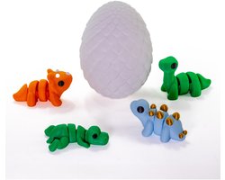 4 Dino Figuren in ei - Gemaakt in Nederland - Bureau Accessoire