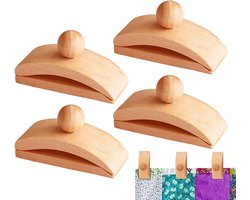 4 Houten Wandhangers voor Quilt, Tapijt en Wandkleed - Eenvoudig Bevestigen