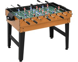 4 in 1 Partyspeltafel - Voetbaltafel - Inclusief Tafelvoetbal, Tafeltennis, Biljart, Tafelhockey - Tafelvoetbalspel - Tafel Voetbal - 107 x 61 x 84.5 cm - Metaal - Hout - Naturel + Zwart