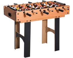 4 in 1 Partyspeltafel - Voetbaltafel - Inclusief Tafelvoetbal, Tafeltennis, Biljart, Tafelhockey - Tafelvoetbalspel - Tafel Voetbal - 92 x 78 x 80 cm - Compact - Naturel + Zwart