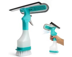 4-in-1 Ruitenwisser met Sprayfunctie voor Ramen, Douche, Badkamer, Keuken, Auto, Tegels en Spiegels - Complete Ruitenreinigingsset voor een Streeploos Resultaat