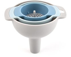 4-in-1 Trechter - Jamtrechter - Met Universele 4.6cm Filteren - Keukentrechter - 2.9cm/1.9cm/1.25cm - Keukengereedschap - Voor Brede en Normale Potten - Voor glazen flessen, kruidenpotjes - Kunststof - BPA-vrij Kunststof - Wit